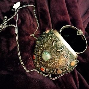Handmade in India metal and silver crossbody